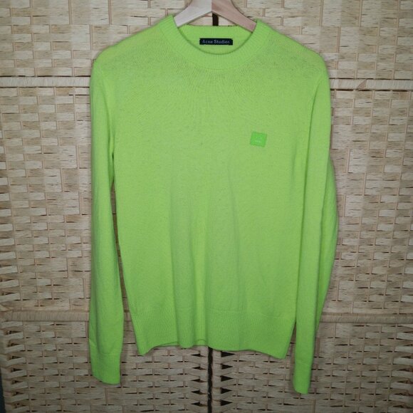 Acne Studios Rakel Angora Sweater in Acid Lime Neon Green Wool - Picture 4 of 8